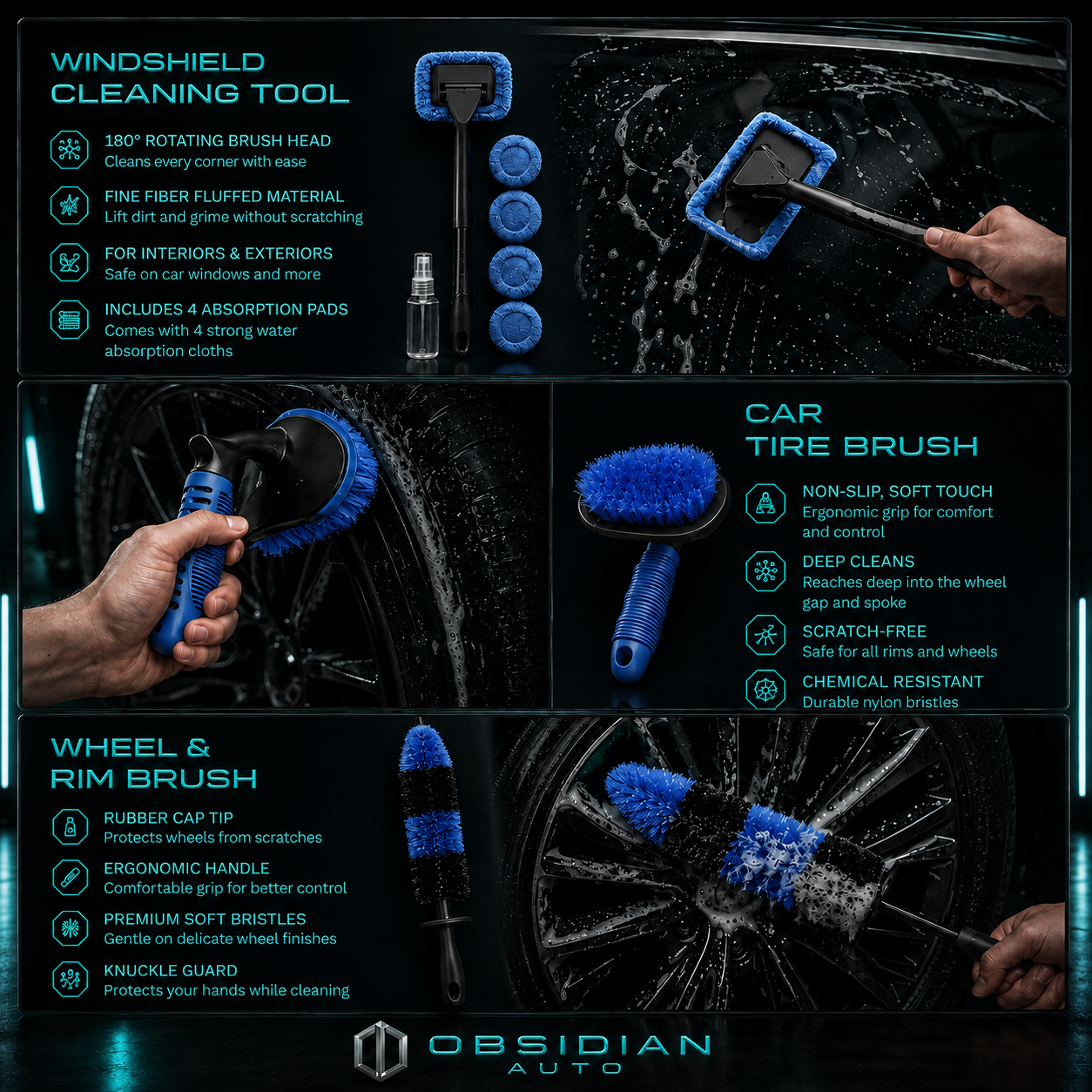 Obsidian Auto Premium 26Pcs Car Detailing Set